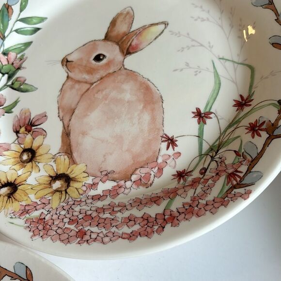 Sur La Table Bunny Rabbit Plates Set Of 6 Easter Holiday Plates 8.75” - Picture 8 of 8